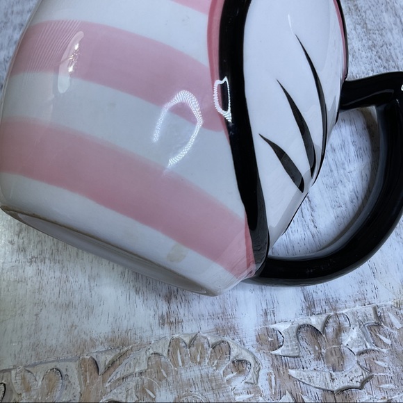 Ceramic Cat Coffee  Mug Pink Black - Picture 6 of 9